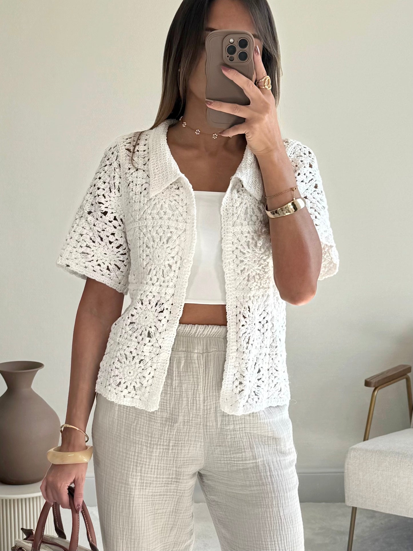 BLANCA - Gilet en crochet