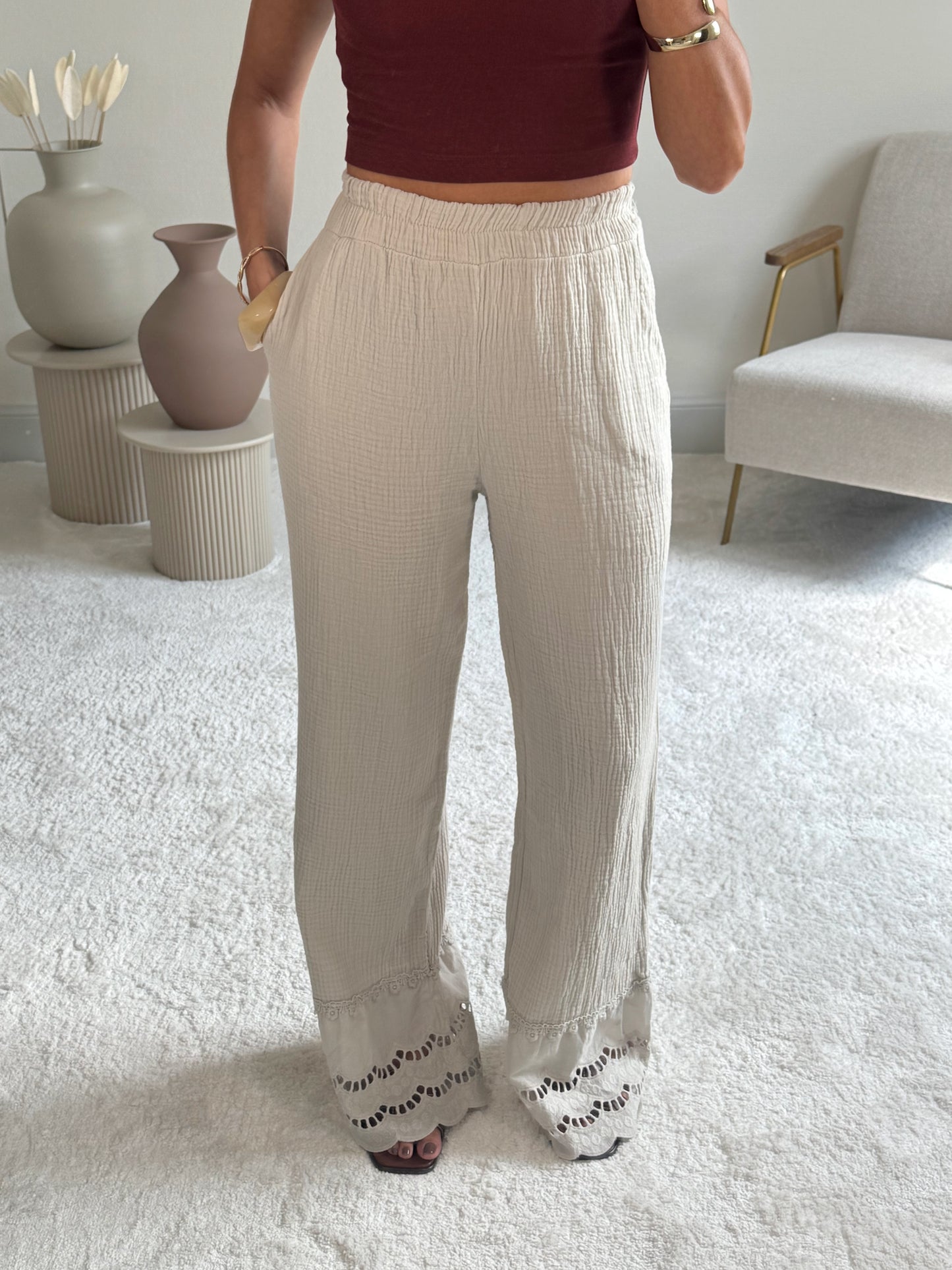 JADE - Pantalon fluide gaze de coton