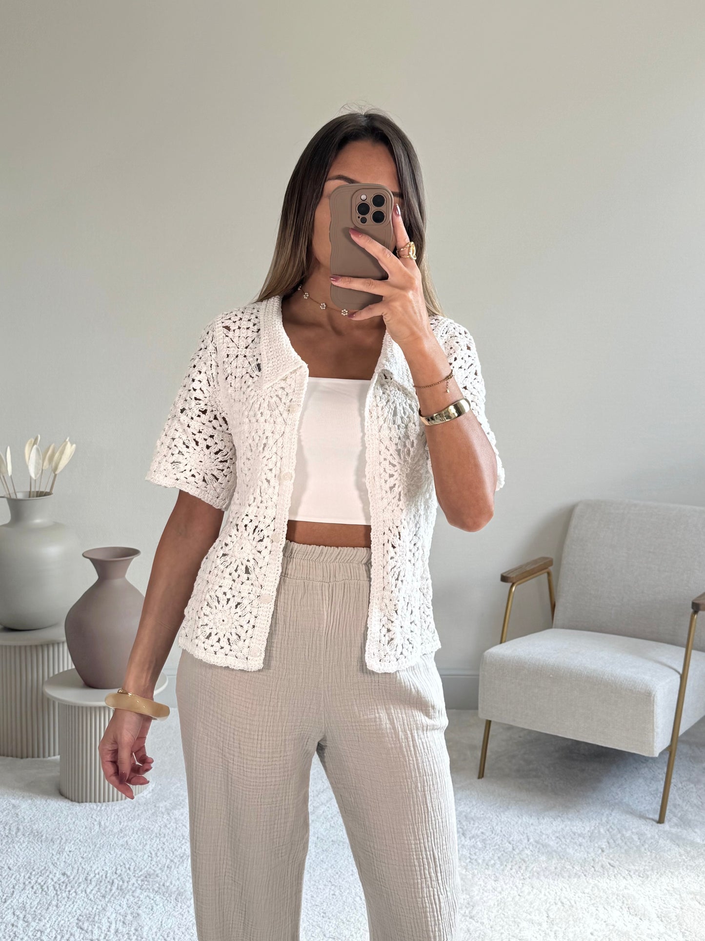 BLANCA - Gilet en crochet