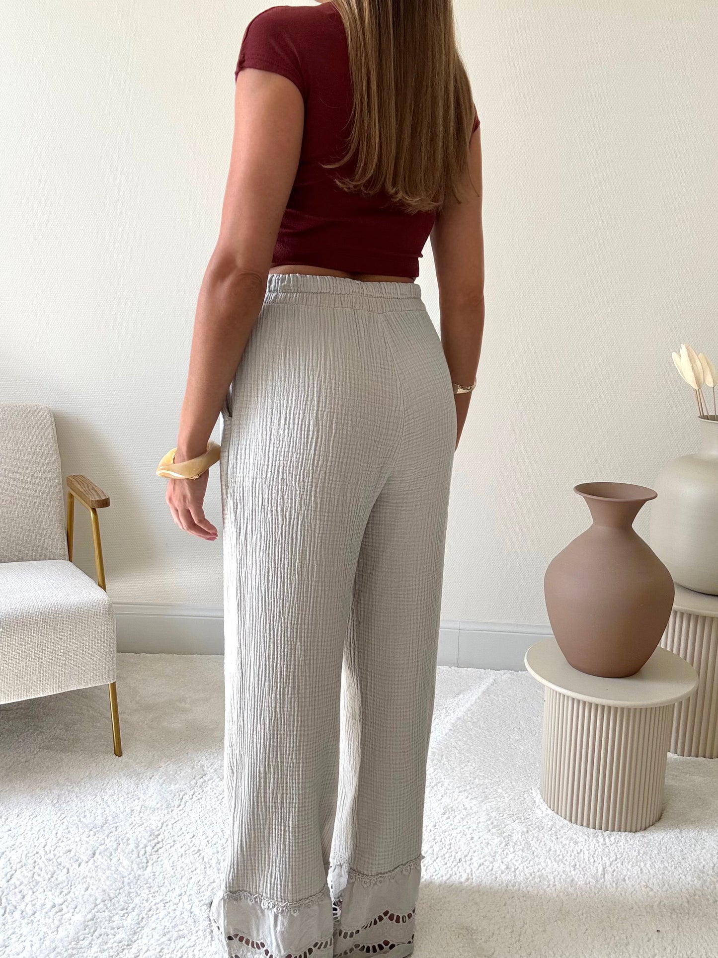 JADE - Pantalon fluide gaze de coton