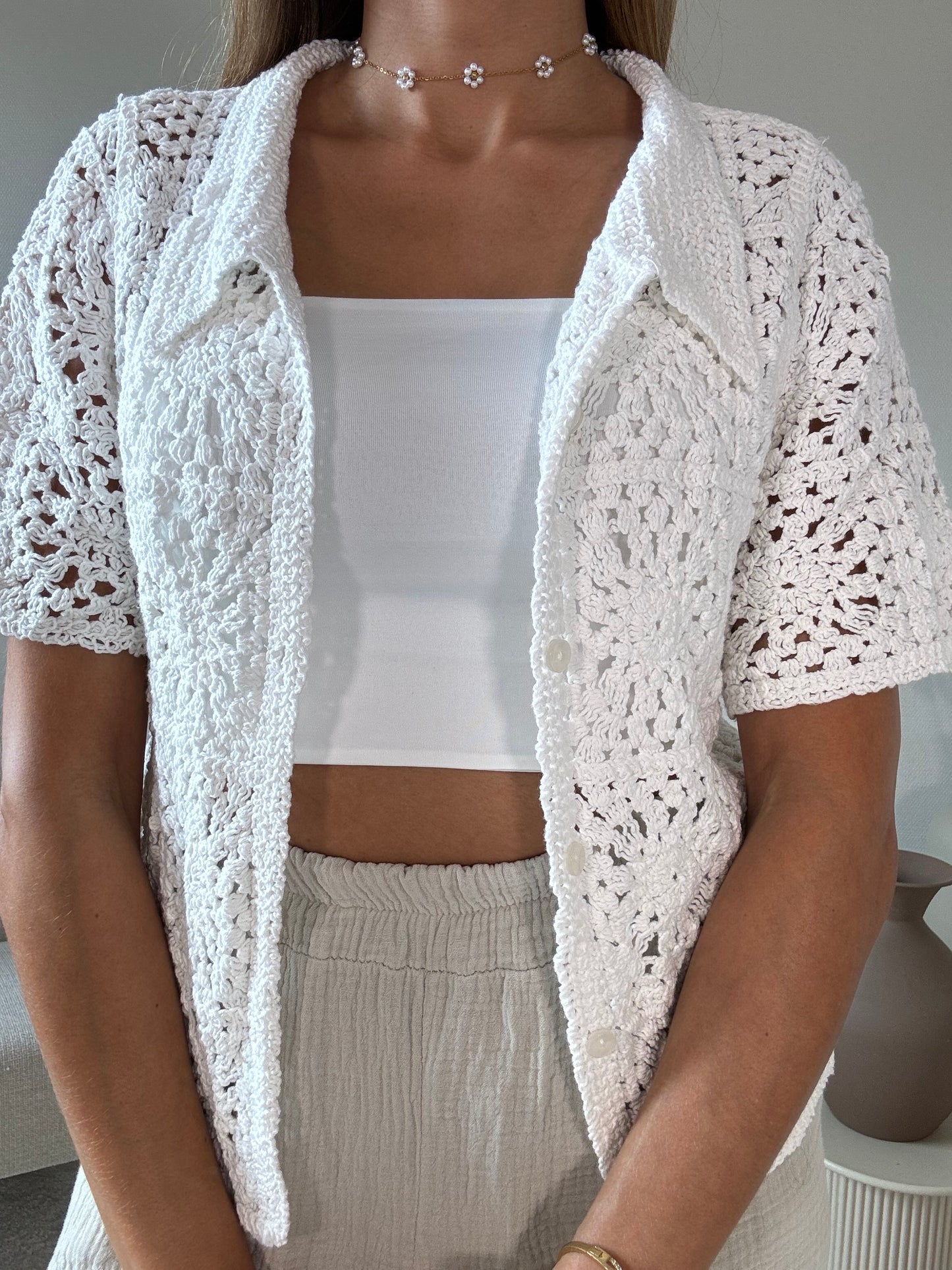 BLANCA - Gilet en crochet
