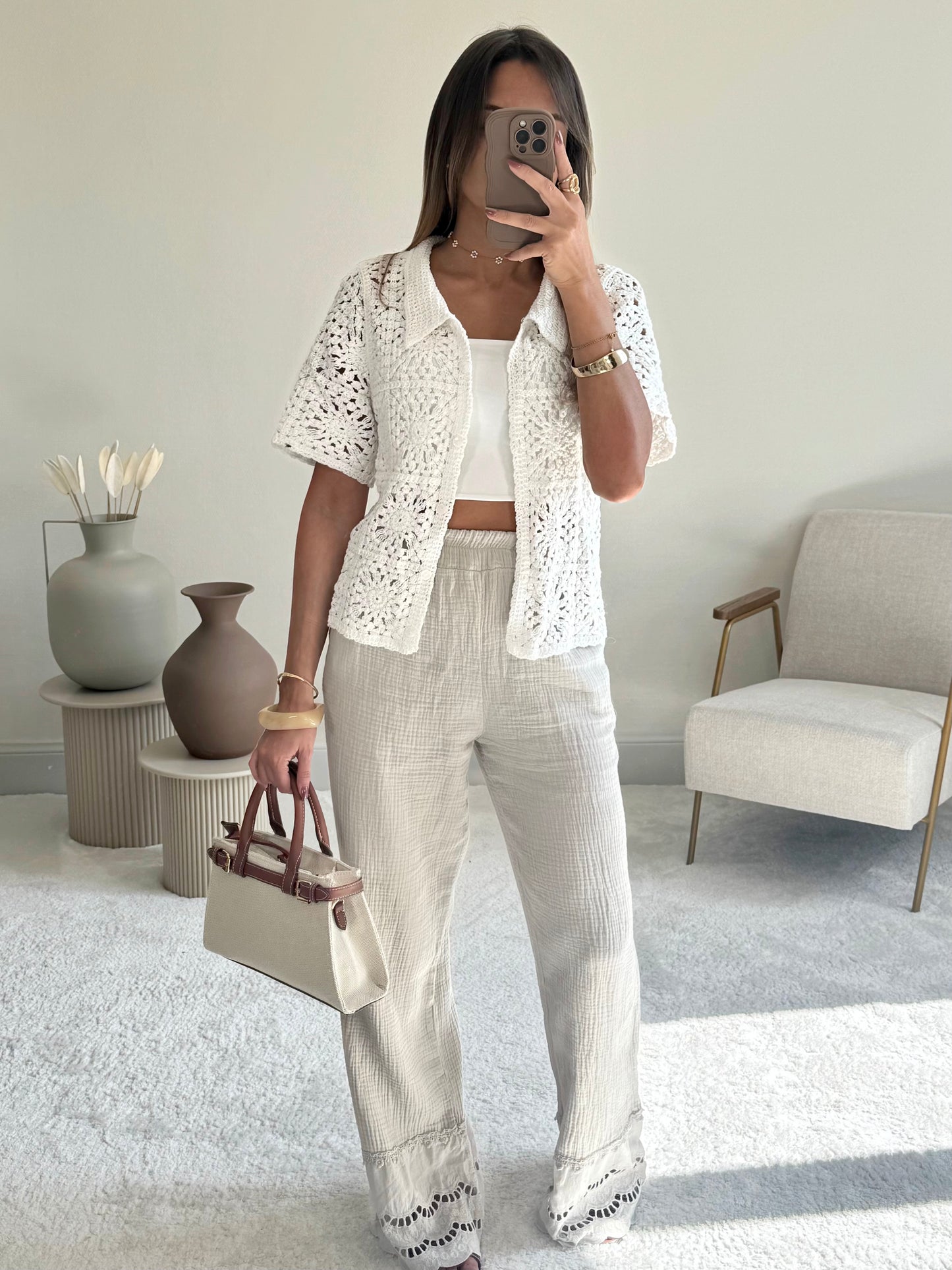 BLANCA - Gilet en crochet