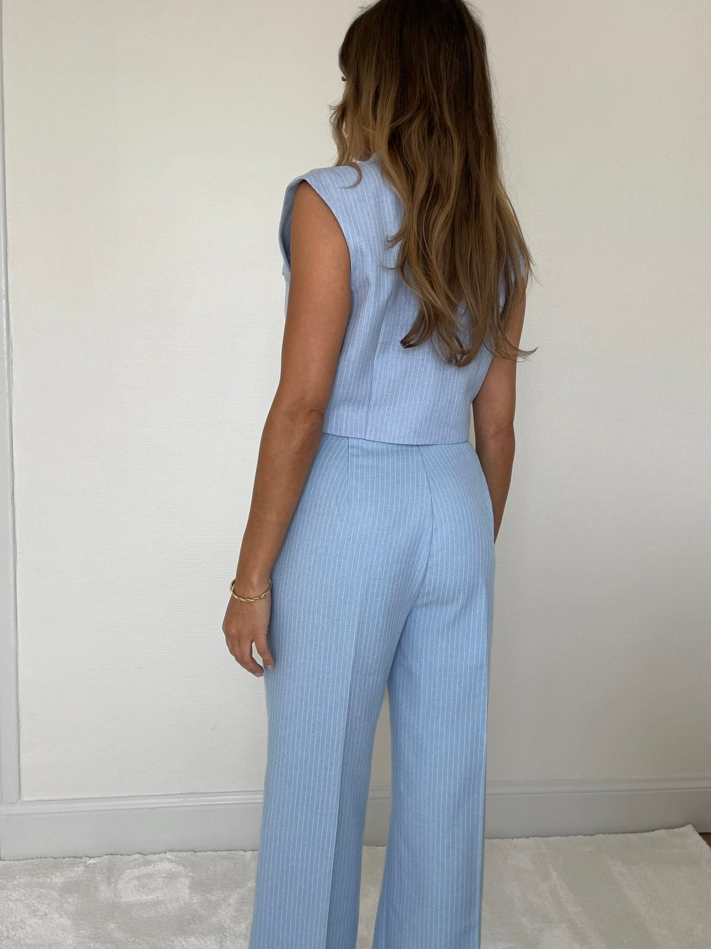 ELVY - Ensemble tailleur bleu pantalon