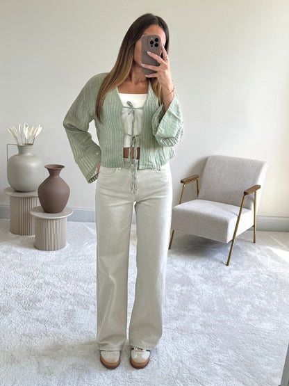 EZRA - Jean beige coupe droite