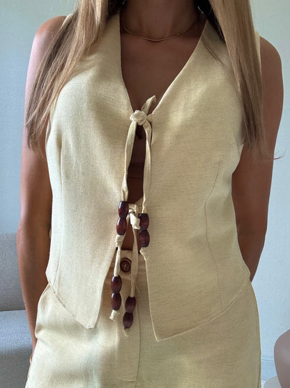 VANILLE - Ensemble pantalon lin