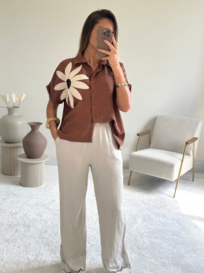 FLORA - Chemise fluide brodée