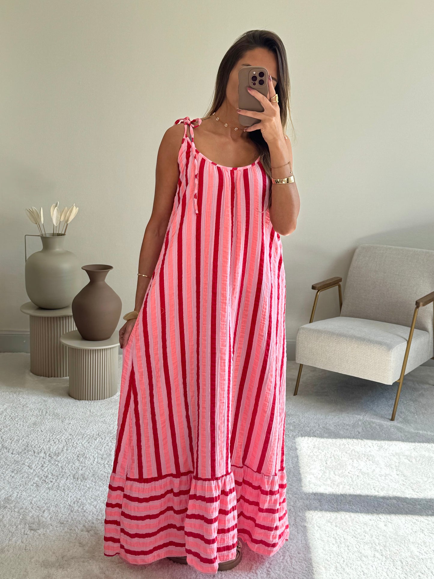 ROSA - Robe Longue gaze de coton
