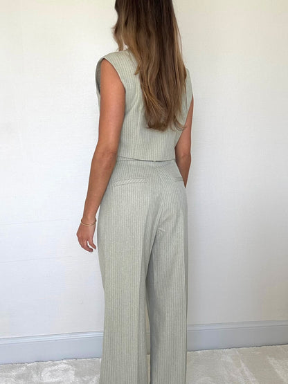 ELVY - Ensemble Tailleur Vert Pantalon